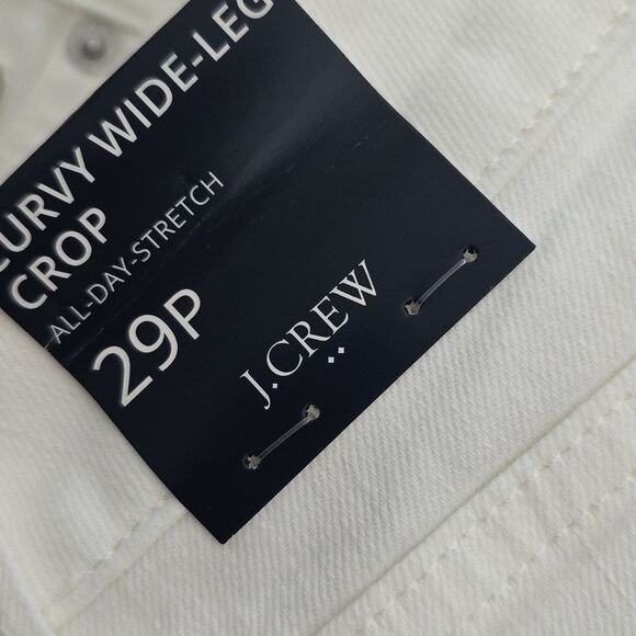 NEW J. Crew Curvy Wide Leg Crop High Waist White Denim Jeans - Picture 12 of 12